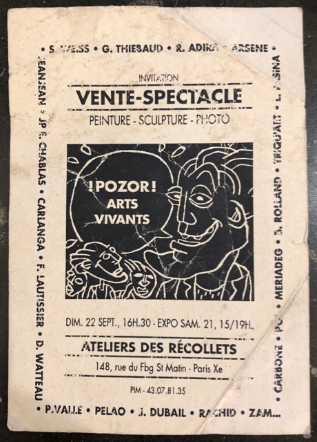 Vente POZOR 1991 aux Ateliers des Récollets